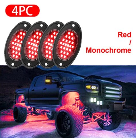 Лампа противотуманная светодиодная (подсветки IP67) RGB LED Rock КРАСНЫЙ ( компл.4 шт.) Лампа противотуманная светодиодная (подсветки IP67) RGB LED Rock КРАСНЫЙ ( компл.4 шт.)